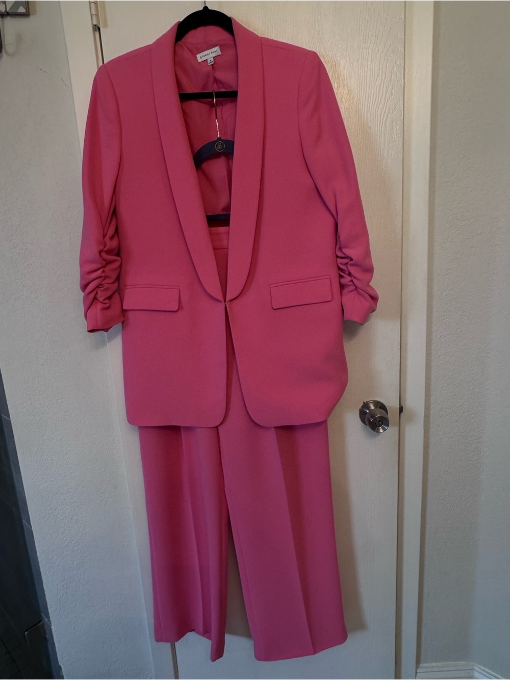 Gianni Bini Hot Pink Shawl Blazer with Wide-Leg Pants Sz 8/10
